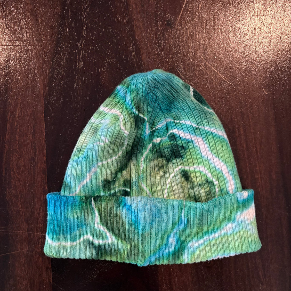 Riverstone Hand-Dyed Tie-Dye Beanie - Seafoam Green