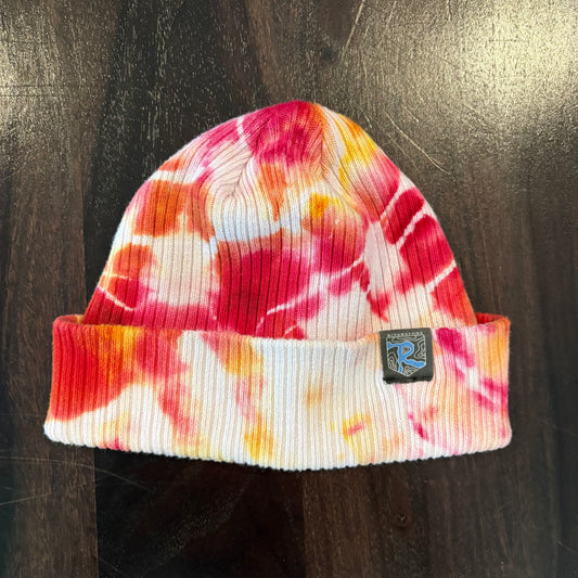 Riverstone Hand-Dyed Tie-Dye Beanie - Pink & Yellow