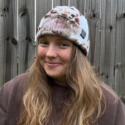 Riverstone Hand-Dyed Tie-Dye Beanie - Shitake Mushroom