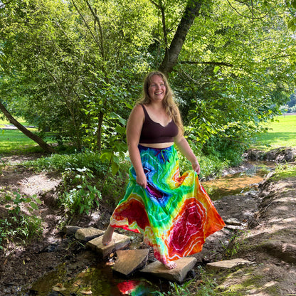 Take-Out Skirt | Large Rainbow – Hand-dyed Skirt for Women with Pockets