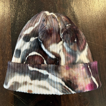 Riverstone Hand-Dyed Tie-Dye Beanie - Black