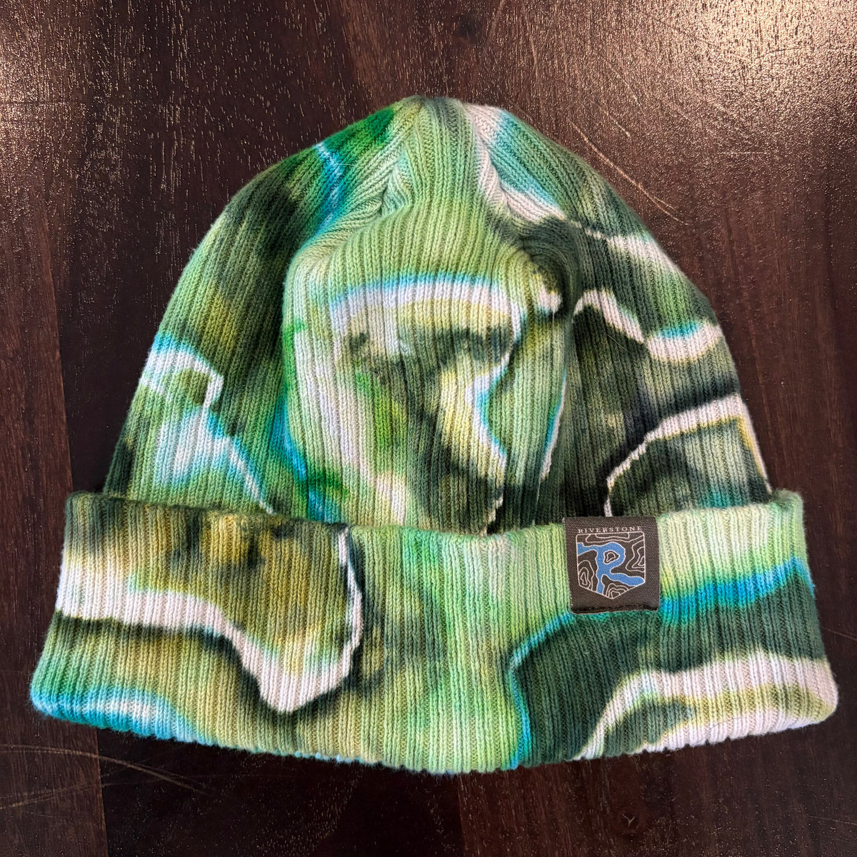 Riverstone Hand-Dyed Tie-Dye Beanie - Mixed Greens