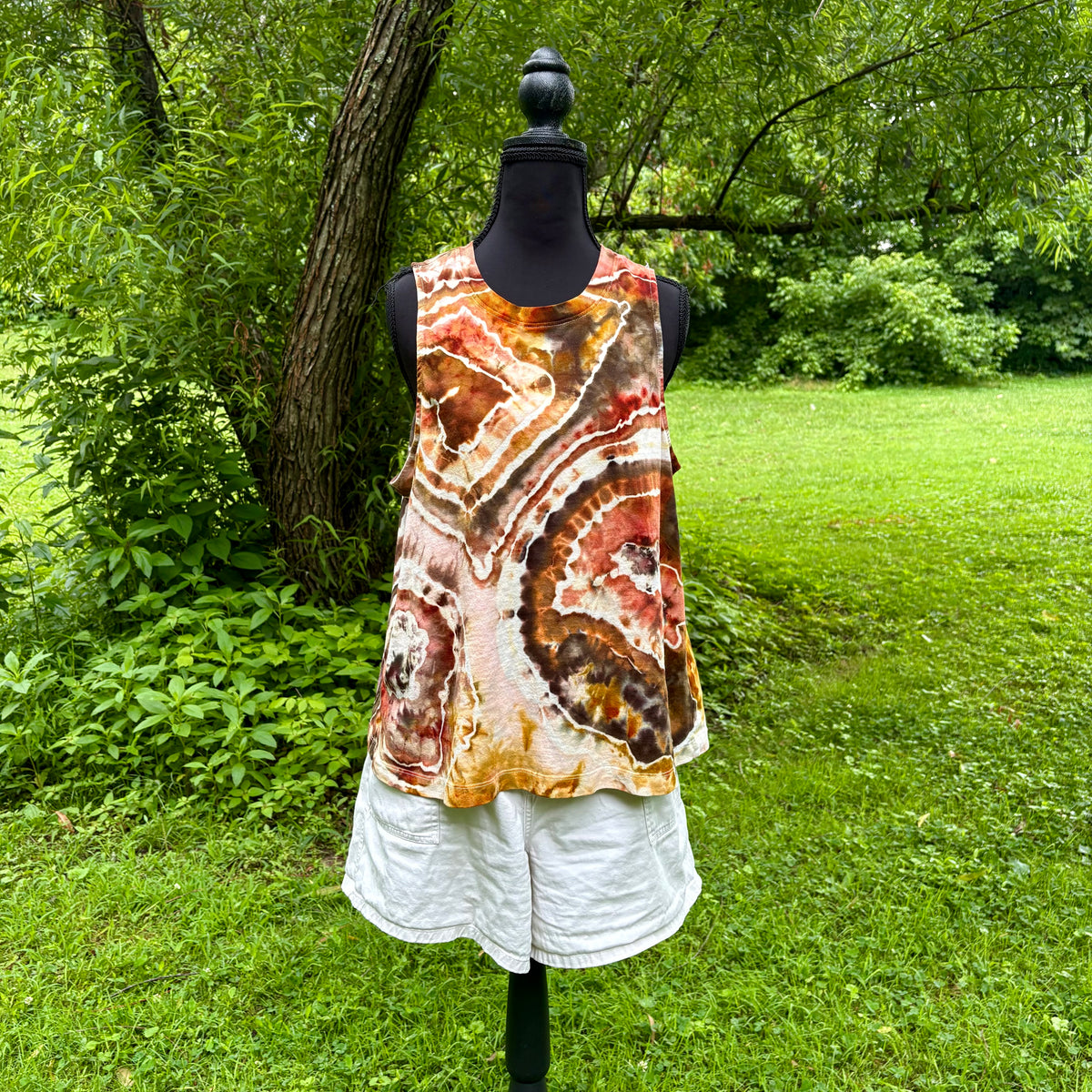 Women's Relaxed Full Length Cotton Tank Top | Hand-Dyed
