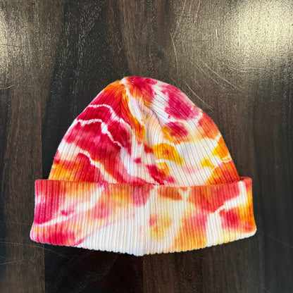 Riverstone Hand-Dyed Tie-Dye Beanie - Pink & Yellow