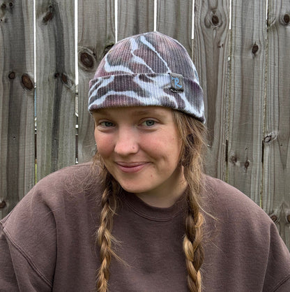 Riverstone Hand-Dyed Tie-Dye Beanie - Black