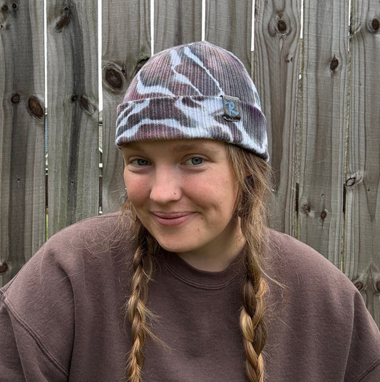 Riverstone Hand-Dyed Tie-Dye Beanie - Black
