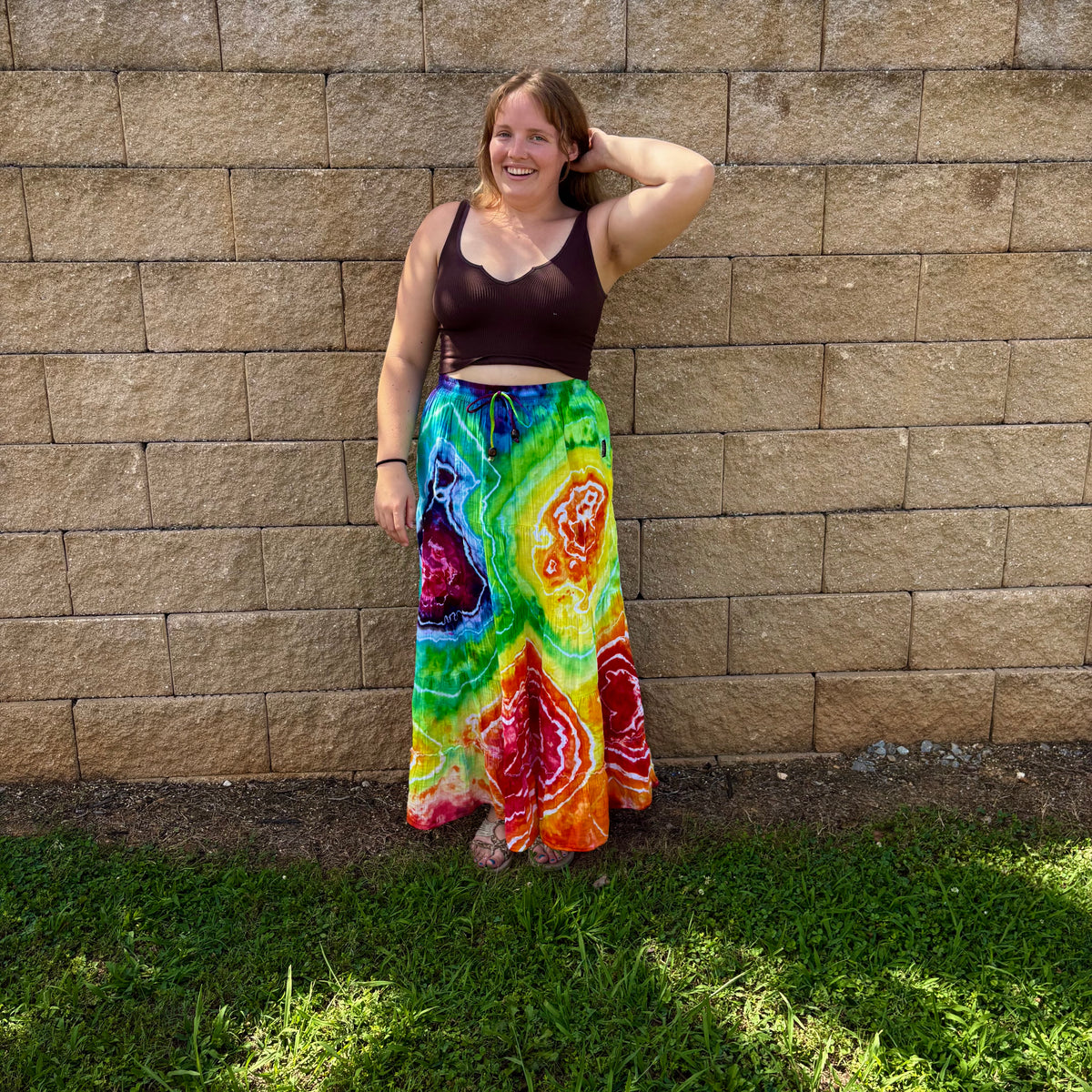 Take-Out Skirt | Large Rainbow – Hand-dyed Skirt for Women with Pockets