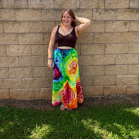 Take-Out Skirt | Large Rainbow – Hand-dyed Skirt for Women with Pockets