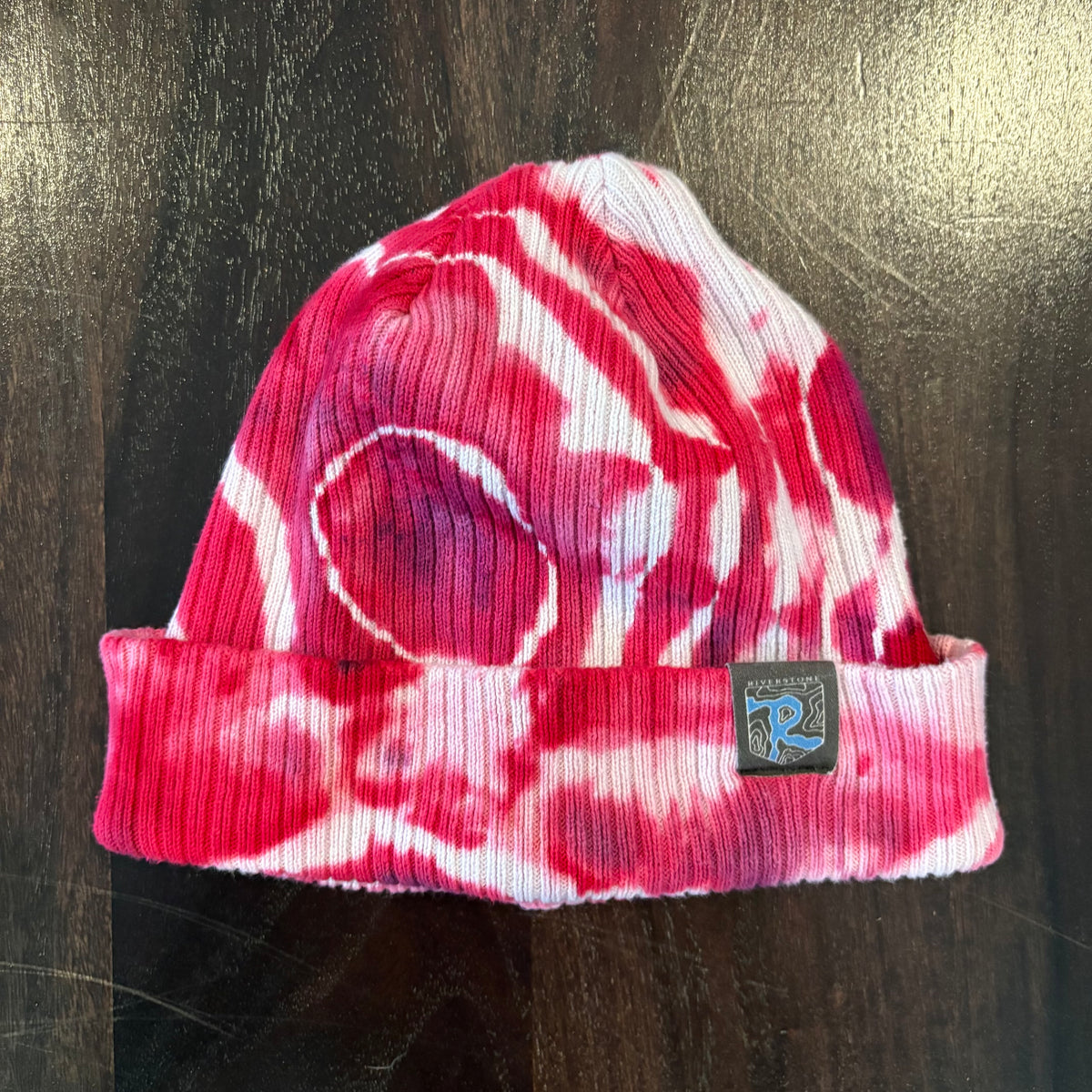 Riverstone Hand-Dyed Tie-Dye Beanie - Pink