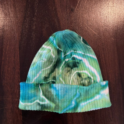 Riverstone Hand-Dyed Tie-Dye Beanie - Seafoam Green