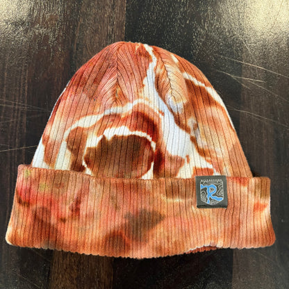 Riverstone Hand-Dyed Tie-Dye Beanie - Rust Brown