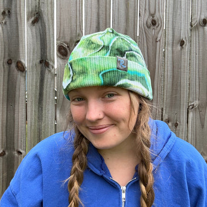Riverstone Hand-Dyed Tie-Dye Beanie - Mixed Greens