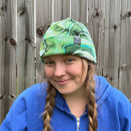 Riverstone Hand-Dyed Tie-Dye Beanie - Mixed Greens