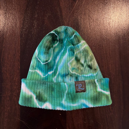 Riverstone Hand-Dyed Tie-Dye Beanie - Seafoam Green