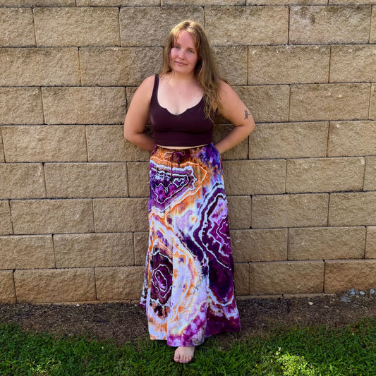 Take-Out Skirt | Large Purple & Brown – Hand-dyed Skirt for Women with Pockets