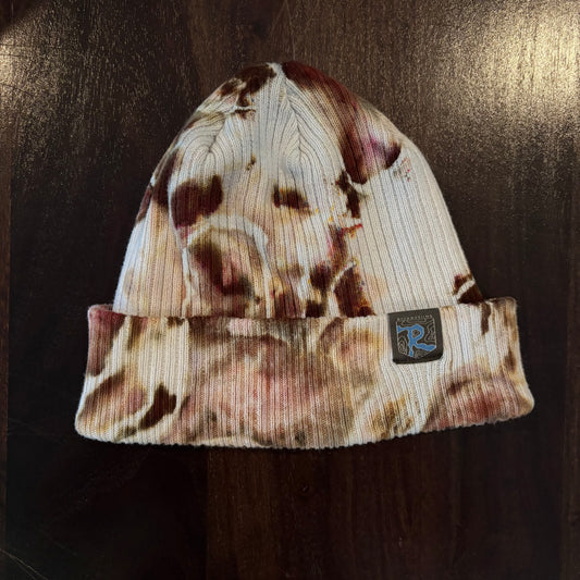 Riverstone Hand-Dyed Tie-Dye Beanie - Shitake Mushroom
